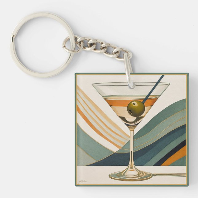 Porte-clés Cocktail Martini Design Milieu du XXe Siècle (Devant)