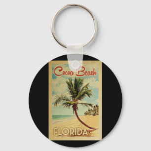 Porte-clés Cocoa Beach Palm Tree Vintage voyage