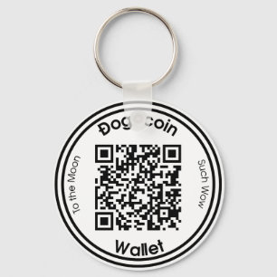 Porte-clés Code du portefeuille QR de Dogecoin rond