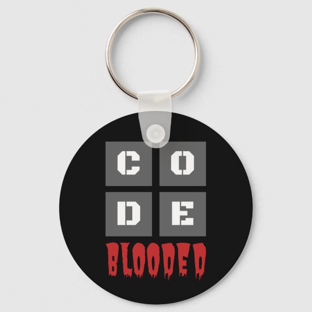 Porte-clés CODE programmeur informatique codée au sang Funny (Recto)