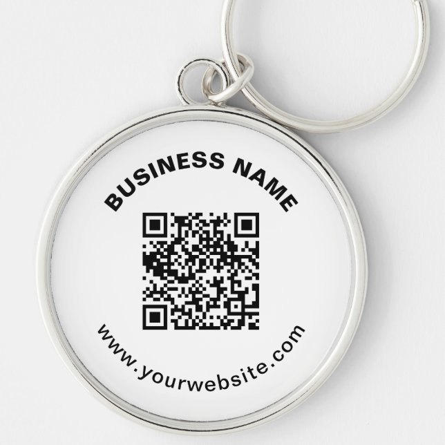 Porte-clés Code QR avec nom d'entreprise Texte circulaire gra (Devant)