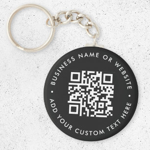 Porte-clés Code QR   Black Business Modern Budget Round