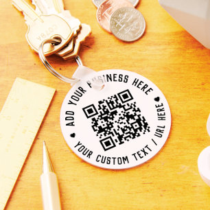 Porte-clés Code QR   Black Business Modern Budget Round