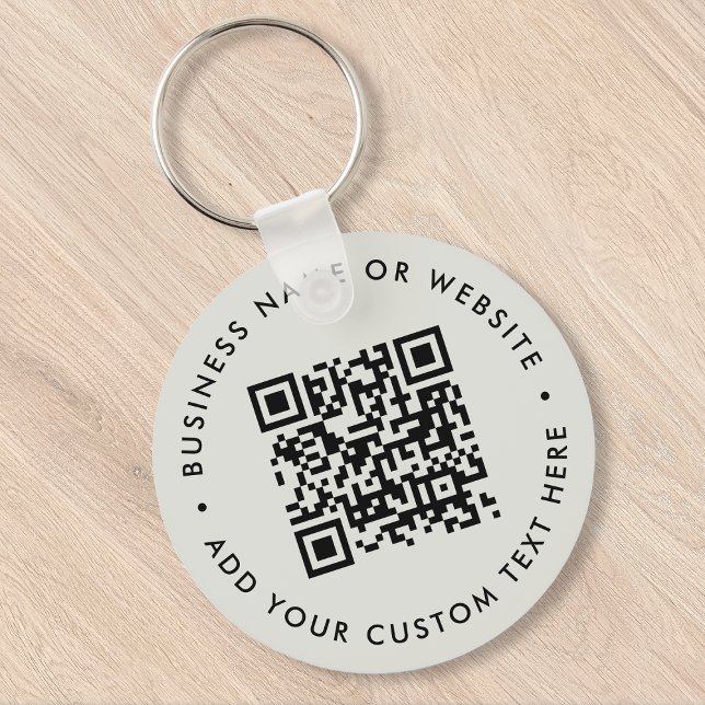 Porte-clés Code QR | Budget gris simple épuré minimal (Créateur téléchargé)