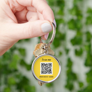 Porte-clés Code QR Business Logo Professionnel Jaune