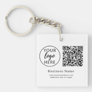 Porte-clés Code QR de logo d'entreprise personnalisé Minimali