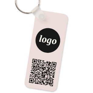 Porte-clés Code QR de logo simple Entreprise