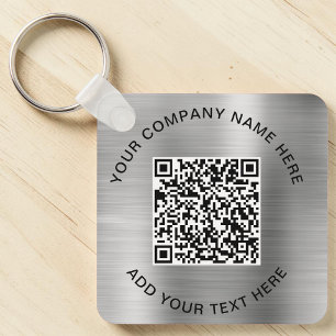 Porte-clés Code QR élégant promotionnel argent