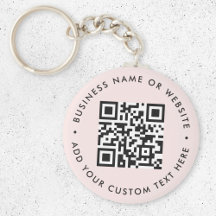 Code QR | Entreprise moderne Blush rond rose