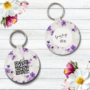 Porte-clés code QR Logo double face