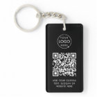 Porte-clés Code QR | Logo Entreprise Moderne Noir