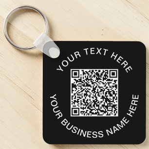 Porte-clés Code QR Noir Promotionnel