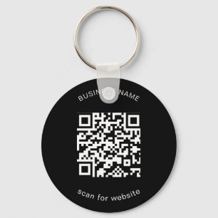 Porte-clés Code QR noir simple et promotionnel pour l'entrepr