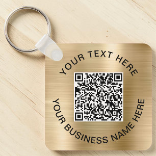 Porte-clés Code QR - Or promotionnel