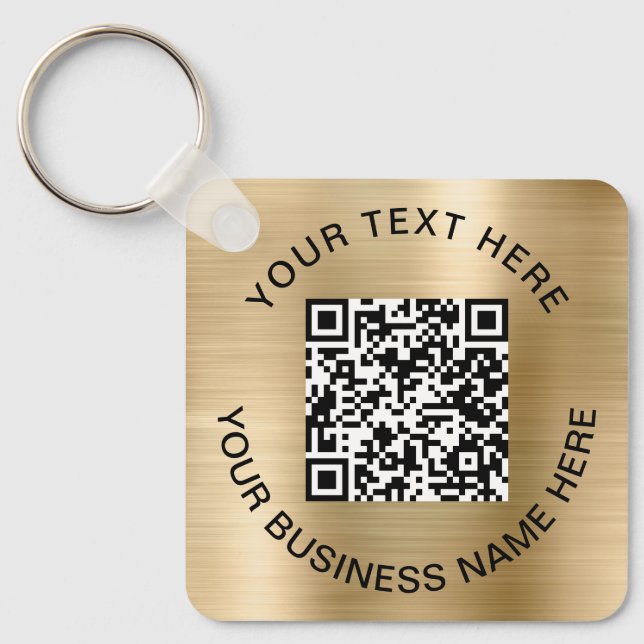 Porte-clés Code QR - Or promotionnel (Recto)