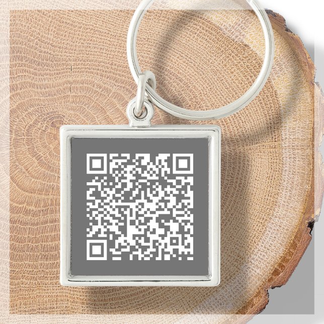 Porte-clés Code QR personnalisable gris (Créateur téléchargé)