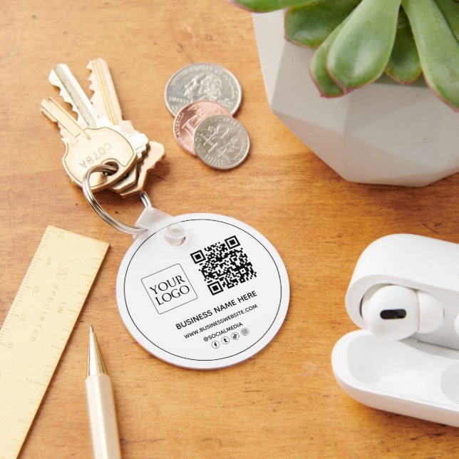 Porte-clés Code QR personnalisé Logo d'entreprise Site Web Mé (Bureau)
