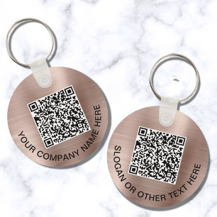 Porte-clés Code QR personnalisé Rose promotionnel Gold