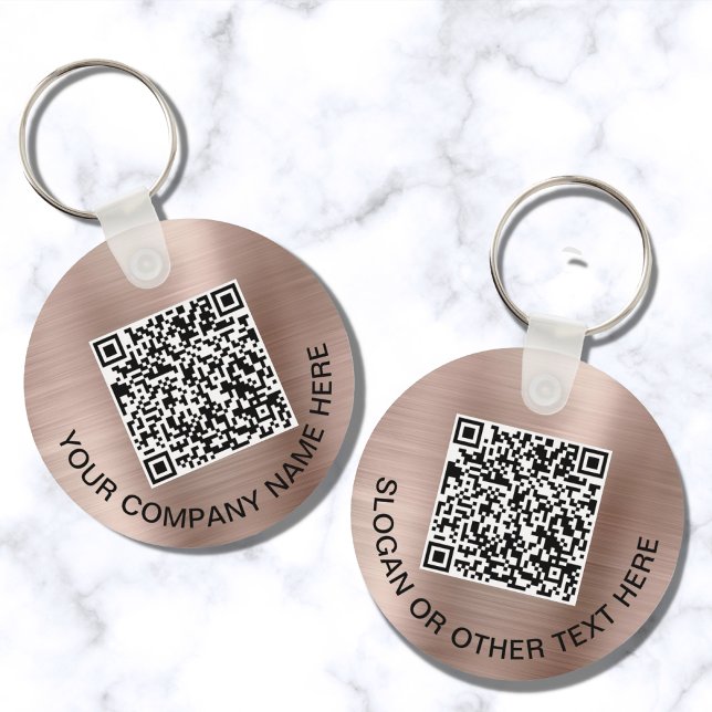 Porte-clés Code QR personnalisé Rose promotionnel Gold (Créateur téléchargé)