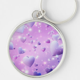 Porte-clés cœur à lueur violette