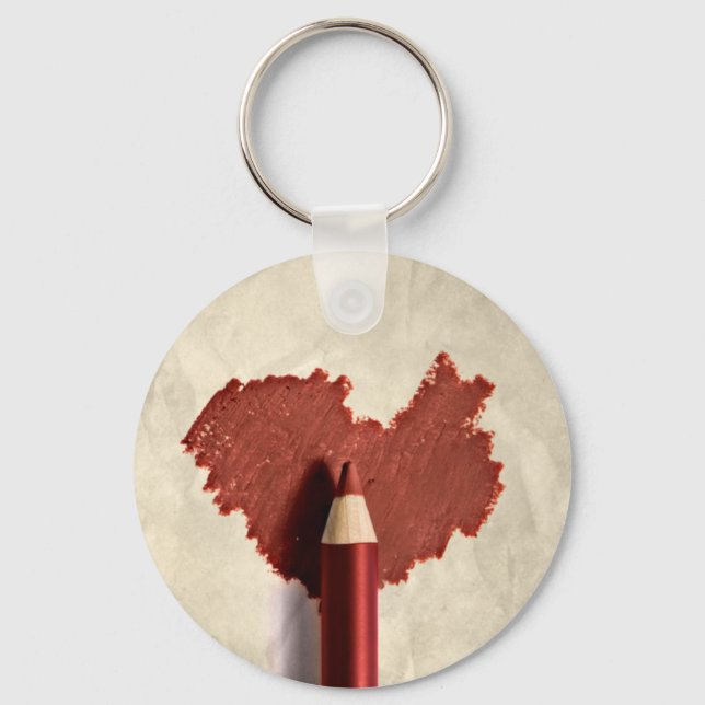 Porte-clés Coeur à motifs dessinés (Recto)