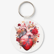 Coeur anatomique avec fleurs