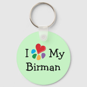 Porte-clés Coeur animal de Lover_I mon Birman