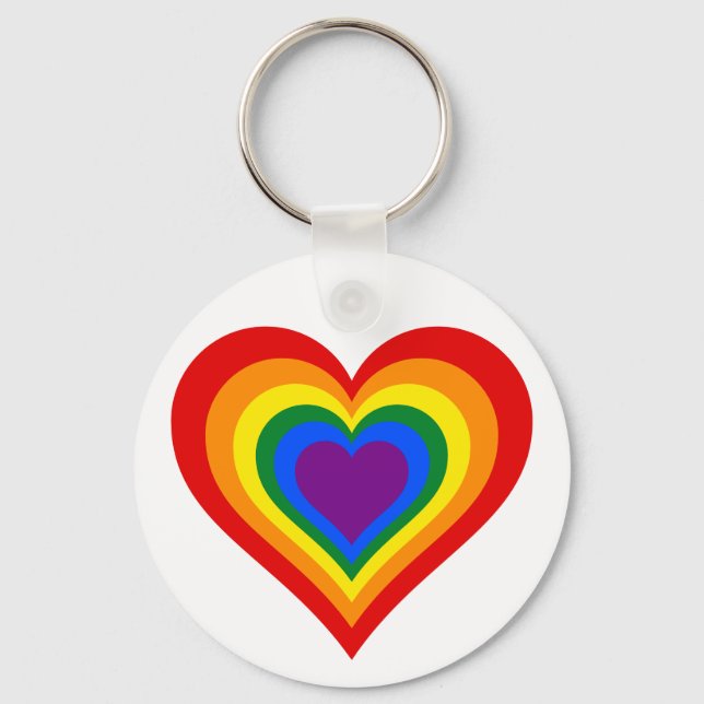 Porte-clés Coeur arc-en-ciel (Recto)