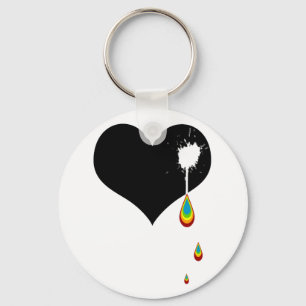 Porte-clés coeur arc-en-ciel.