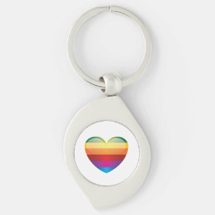 Porte-clés Coeur arc-en-ciel