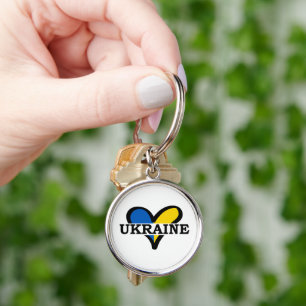 Porte-clés Coeur aux couleurs du drapeau ukrainien. Ukraine