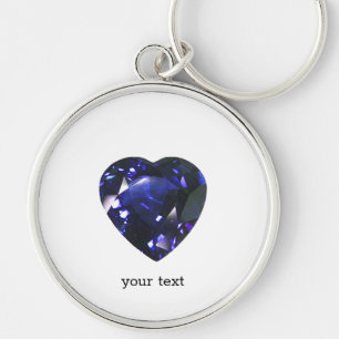 Porte-clés Coeur bleu saphir