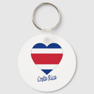 Porte-clés Coeur (civil) de drapeau du Costa Rica