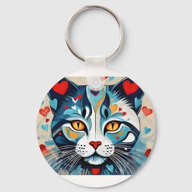 Porte-clés Coeur de chat (Recto)