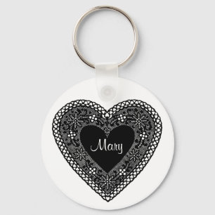 Porte-clés Coeur de dentelle vintage