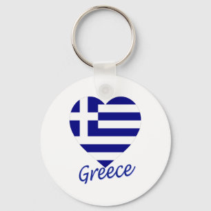 Porte-clés Coeur de drapeau de la Grèce