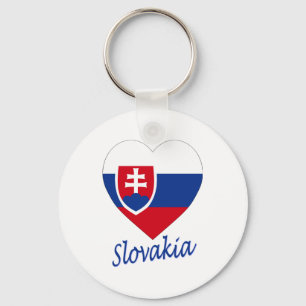 Porte-clés Coeur de drapeau de la Slovaquie