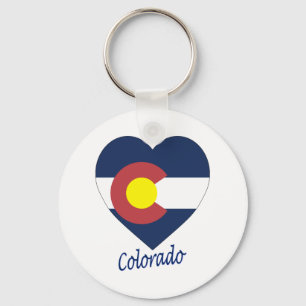 Porte-clés Coeur de drapeau du Colorado
