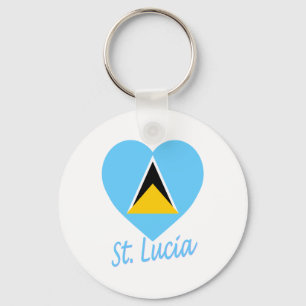 Porte-clés Coeur de drapeau du St Lucia