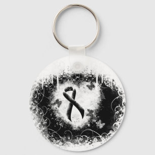 Porte-clés Coeur de pontage du ruban noir