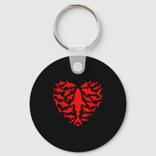 Porte-clés Cœur de requin océan drôle Saint Valentin hommes f