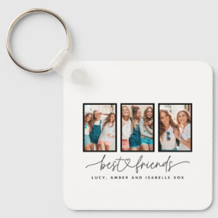 Porte-clés Coeur de script mignon moderne multi photo meilleu