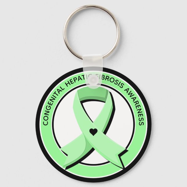 Porte-clés Coeur de sensibilisation à la fibrose hépatique co (Recto)