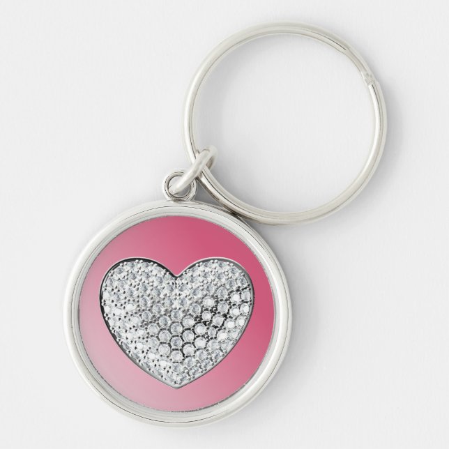Porte-clés Coeur diamant (Devant)