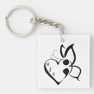 Porte-clés Coeur du demi-côlon du papillon de sensibilisation