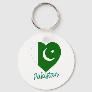 Porte-clés Coeur du drapeau pakistanais