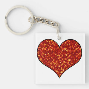 Porte-clés Coeur en feu