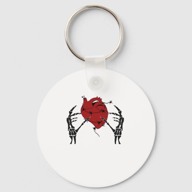Porte-clés Coeur Et Mains - Squelette Mains Coeur (Recto)