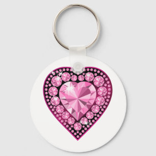 Porte-clés Coeur Gem Quartz Rose