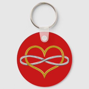 Porte-clés Coeur Infinity Gold Silver